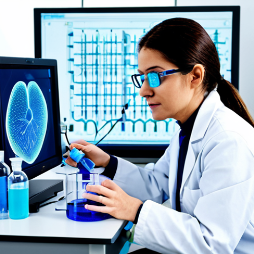 Home 4 A highly skilled female scientist in a pristine white lab coat and safety glasses, meticulously operating an advanced bioprinter in a state-of-the-art biotechnology laboratory. The bioprinter is extruding bioink to form a complex, translucent 3D organ model, resembling a miniature heart or liver structure, on a petri dish. The lab environment is bright, sterile, with glowing screens displaying intricate cellular data. The scientist is focused, with a natural pose, perfect anatomy, well-formed hands, and correct proportions. The scene conveys innovation and precision. The overall image is professional, fully clothed, appropriate attire, modest clothing, safe for work, appropriate content, family-friendly, high quality, studio lighting.