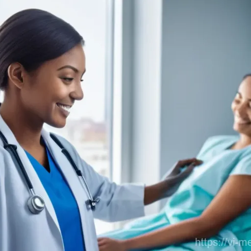 바이오프린팅으로 제작한 인공 피부의 응용 - **Prompt:** A heartwarming and optimistic scene in a modern hospital room. A young adult patient, pe...