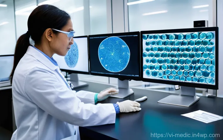 바이오프린팅을 통한 신약 개발의 혁신 - **Prompt:** A highly detailed and futuristic biomedical laboratory setting. In the foreground, a clo...