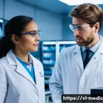 바이오프린팅과 인공 장기 제작의 법적 이슈 - **Prompt:** A state-of-the-art 3D bioprinting laboratory. In the foreground, a highly advanced, slee...