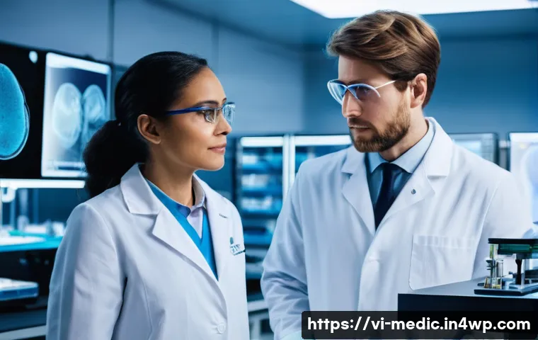 바이오프린팅과 인공 장기 제작의 법적 이슈 - **Prompt:** A state-of-the-art 3D bioprinting laboratory. In the foreground, a highly advanced, slee...