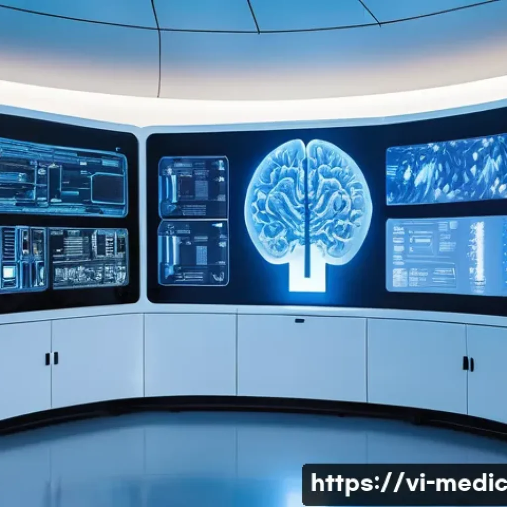 바이오프린팅에서의 인공지능 활용 가능성 - **AI as the Architect of Life:** "A highly advanced, futuristic laboratory bathed in soft, cool blue...