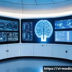 바이오프린팅에서의 인공지능 활용 가능성 - **AI as the Architect of Life:** "A highly advanced, futuristic laboratory bathed in soft, cool blue...