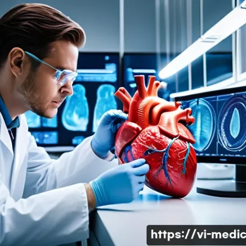 Home 31 바이오프린팅과 심혈관 질환의 연구 - A highly detailed 3D rendering of a bioprinted human heart tissue model in a laboratory setting, sho...