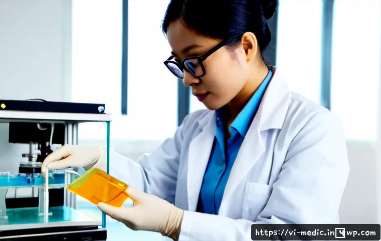 바이오프린팅을 위한 최신 연구 개발 동향 - Photorealistic biomedical research laboratory in Vietnam, a Vietnamese female scientist in clean lab...